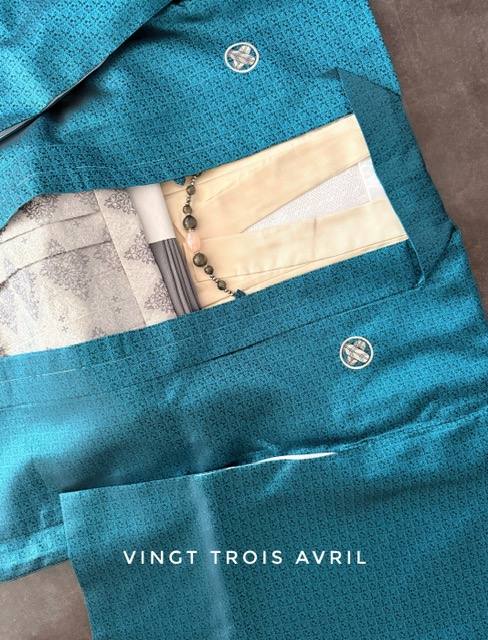 ハーフ成人式用 ジュニア袴 グリーン羽織